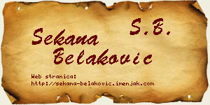 Sekana Belaković vizit kartica